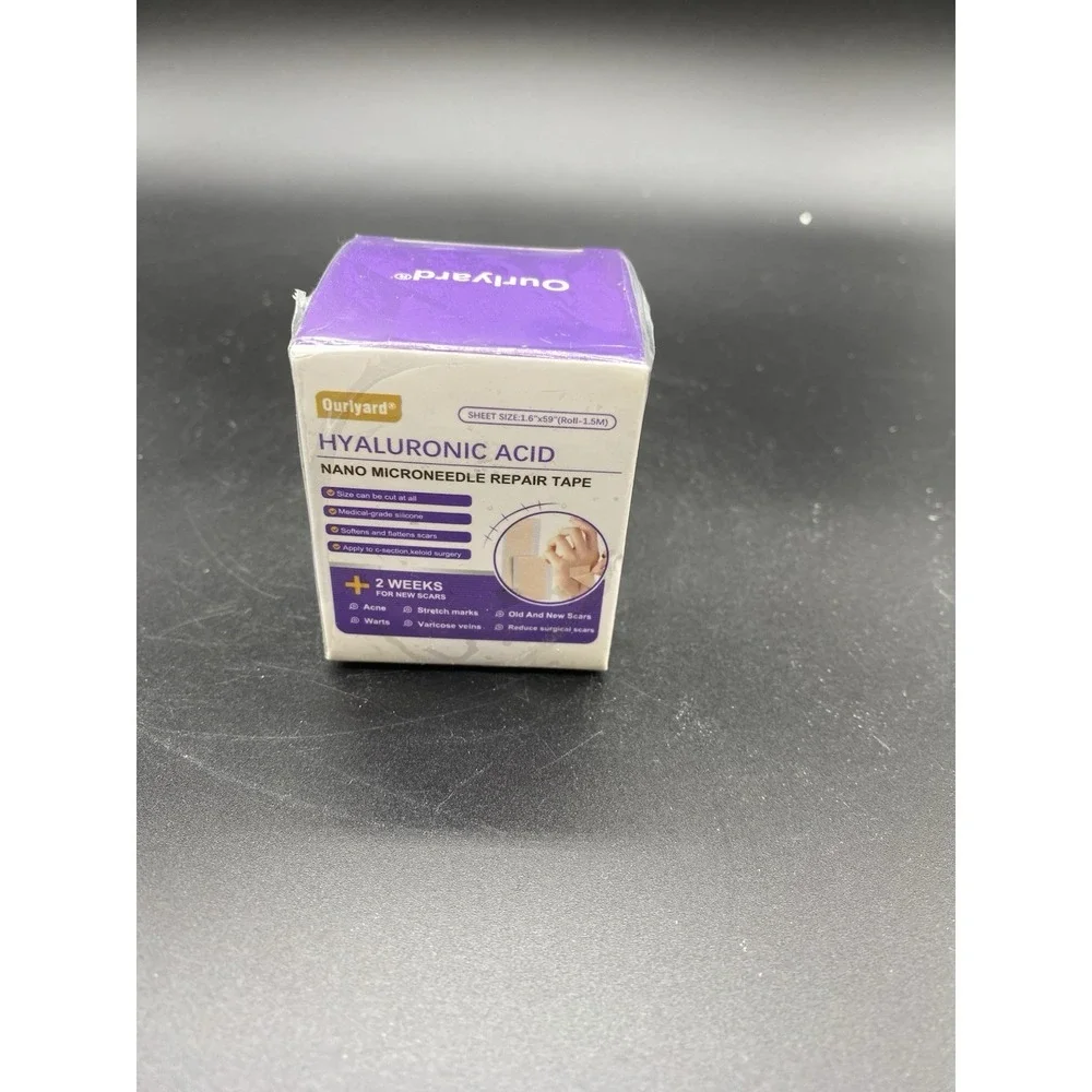Ourlyard Hyaluronic‎ Acid Nano Microneedle Repair Tape Silicone Scar Sheets 59in